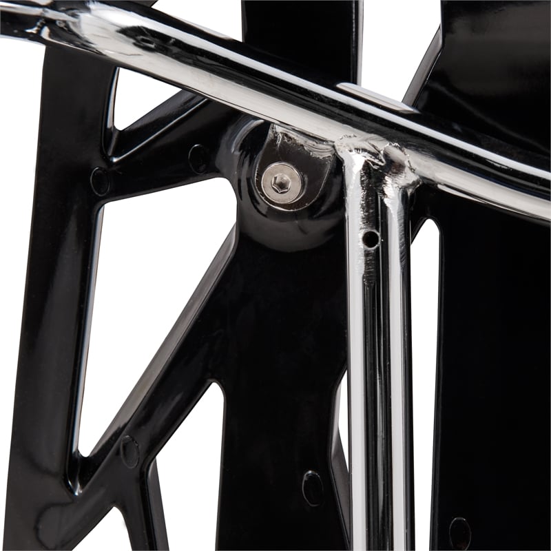 Pemberly Row Modern Dining Side Chair With Chromed Legs in Black