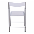 Pemberly Row Modern Acrylic Chrome Dining Folding Chair in Clear