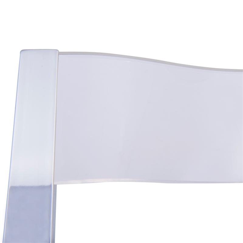 Pemberly Row Modern Acrylic Chrome Dining Folding Chair in Clear
