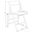 Pemberly Row Modern Acrylic Chrome Dining Folding Chair in Clear