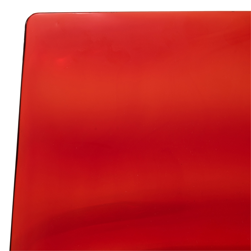 Pemberly Row Modern Rain Drop Design Dining Chair in Red Set of 4