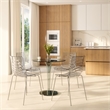Pemberly Row Modern Rain Drop Design Dining Chair in Clear Set of 2