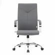 Pemberly Row Modern High-Back Leather Conference Office Chair in Gray