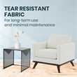 Pemberly Row Modern Faux Leather Arm Chair With Birch Wood Base White