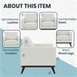 Pemberly Row Modern Faux Leather Arm Chair With Birch Wood Base White
