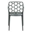 Pemberly Row Modern Plastic Dining Side Chair Honeycomb Design in Black