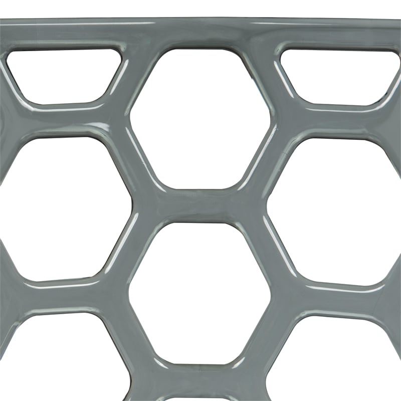 Pemberly Row Modern Plastic Dining Side Chair Honeycomb Design in Black