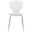 Pemberly Row Dining Side Chair With Strong Metal Legs in Clear Set of 4