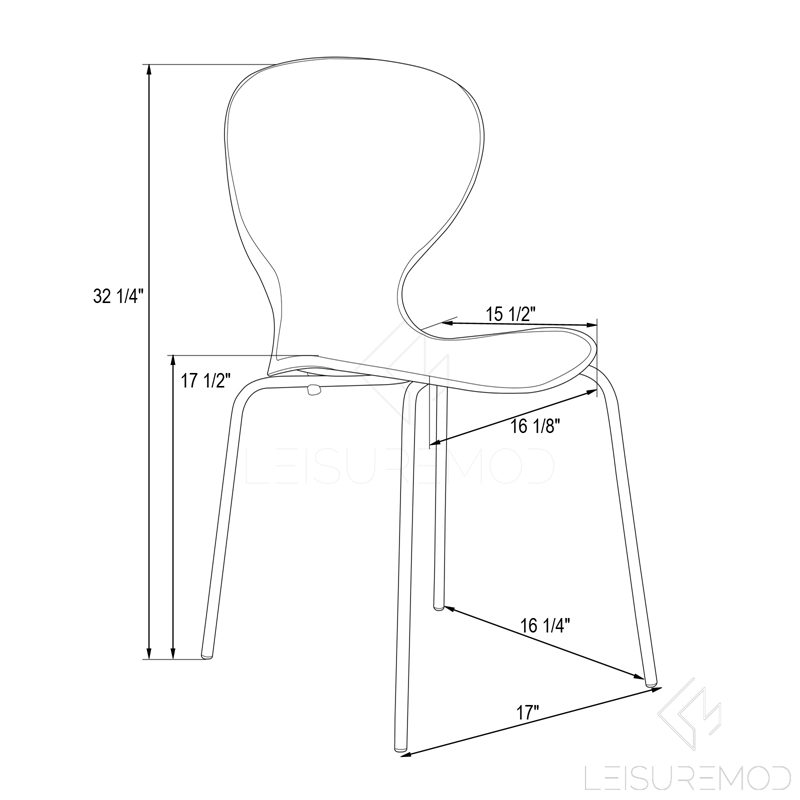 Pemberly Row Dining Side Chair With Strong Metal Legs in Clear Set of 4