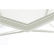 Pemberly Row Large Modern Octagon Glass Top Metal White Base Coffee Table