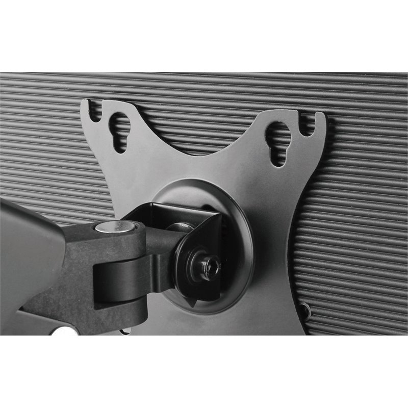 Pemberly Row Premium Double Monitor Desk Mount/USB 2.0 and Audio Port Black