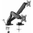 Pemberly Row Premium Double Monitor Desk Mount/USB 2.0 and Audio Port Black