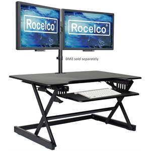 Pemberly Row 40&quot Large Height Adjustable Standing Desk Converter - Black