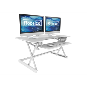 Pemberly Row 40&quot Large Height Adjustable Standing Desk Converter - White