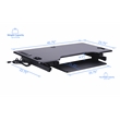 Pemberly Row 46in Adj Standing Desk Converter Triple Monitor Arm BUNDLE Black