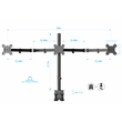 Pemberly Row 46in Adj Standing Desk Converter Triple Monitor Arm BUNDLE Black