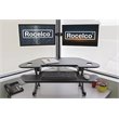 Pemberly Row Adj Corner Standing Desk Converter Dual Monitor Arm Bundle Black