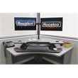Pemberly Row Adj Corner Standing Desk Converter Dual Monitor Arm Bundle Black