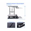 Pemberly Row Standing Desk Converter Dual Monitor Riser w/Tablet Mount Gray