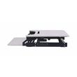 Pemberly Row Standing Desk Converter Dual Monitor Riser w/Tablet Mount Gray