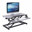 Pemberly Row Standing Desk Converter Dual Monitor Riser w/Tablet Mount Gray