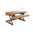 Pemberly Row Corner Standing Desk Converter Dual Monitor Arm Bundle Teak Wood