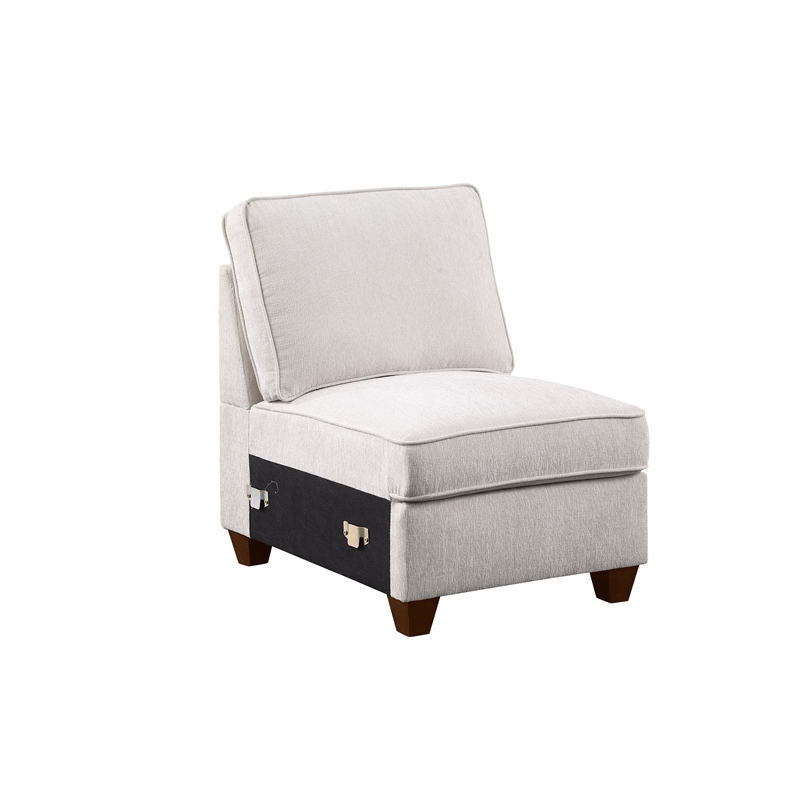 Pemberly Row 7-Piece Upholstered Modern Chenille Sectional in Beige