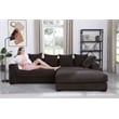Pemberly Row 3 - Piece Upholstered Corduroy Sectional Sofa With Chaise-Brown