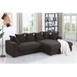 Pemberly Row 3 - Piece Upholstered Corduroy Sectional Sofa With Chaise-Brown