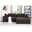 Pemberly Row 3 - Piece Upholstered Corduroy Sectional Sofa With Chaise-Brown