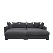 Pemberly Row 4-Piece Corduroy Sectional Sofa With Chaise & Ottoman-Dark Gray