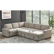 Pemberly Row Linen Left Hand Facing Sectional Sleeper Sofa Bed & Couch-Beige