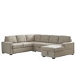 Pemberly Row Linen Left Hand Facing Sectional Sleeper Sofa Bed & Couch-Beige