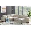 Pemberly Row Linen Left Hand Facing Sectional Sleeper Sofa Bed & Couch-Beige