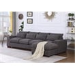 Pemberly Row Square Arm Modular Reversible Sectional Sofa & Ottoman-Dark Gray
