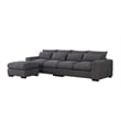 Pemberly Row Square Arm Modular Reversible Sectional Sofa & Ottoman-Dark Gray