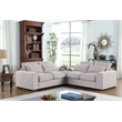 Pemberly Row Square Arm Modular Reversible Sectional Sofa & Ottoman-LightGray
