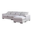 Pemberly Row Square Arm Modular Reversible Sectional Sofa & Ottoman-LightGray