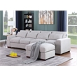 Pemberly Row Square Arm Modular Reversible Sectional Sofa & Ottoman-LightGray