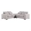 Pemberly Row Square Arm Modular Reversible Sectional Sofa & Ottoman-LightGray