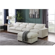 Pemberly Row Fabric Square Arm Modular Reversible Sectional Sofa & Ottoman-Beige