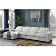 Pemberly Row Fabric Square Arm Modular Reversible Sectional Sofa & Ottoman-Beige