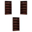 Pemberly Row Engineered Wood 5 Shelf Bookcase in Select Cherry - Set of 3