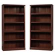 Pemberly Row Engineered Wood 5 Shelf Bookcase in Select Cherry - Set of 2
