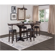 Pemberly Row Contemporary Mahogany Solids & Veneers Solid Wood Pub Table