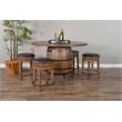 Pemberly Row Contemporary Mahogany Solids & Veneers Round Barrel Pub Table