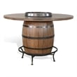 Pemberly Row Contemporary Mahogany Solids & Veneers Round Barrel Pub Table