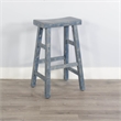 Pemberly Row Contemporary Mahogany Solids & Veneers Ocean Blue Pub Wood Table