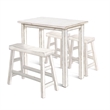 Pemberly Row Contemporary Mahogany Solids & Veneers White Sand Pub Wood Table