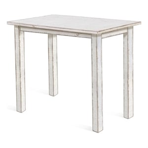 Pemberly Row Contemporary Mahogany Solids & Veneers White Sand Pub Wood Table